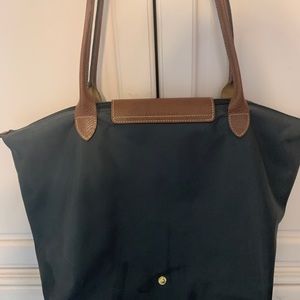 Longchamp Large Le Pliage Tote - Gunmetal